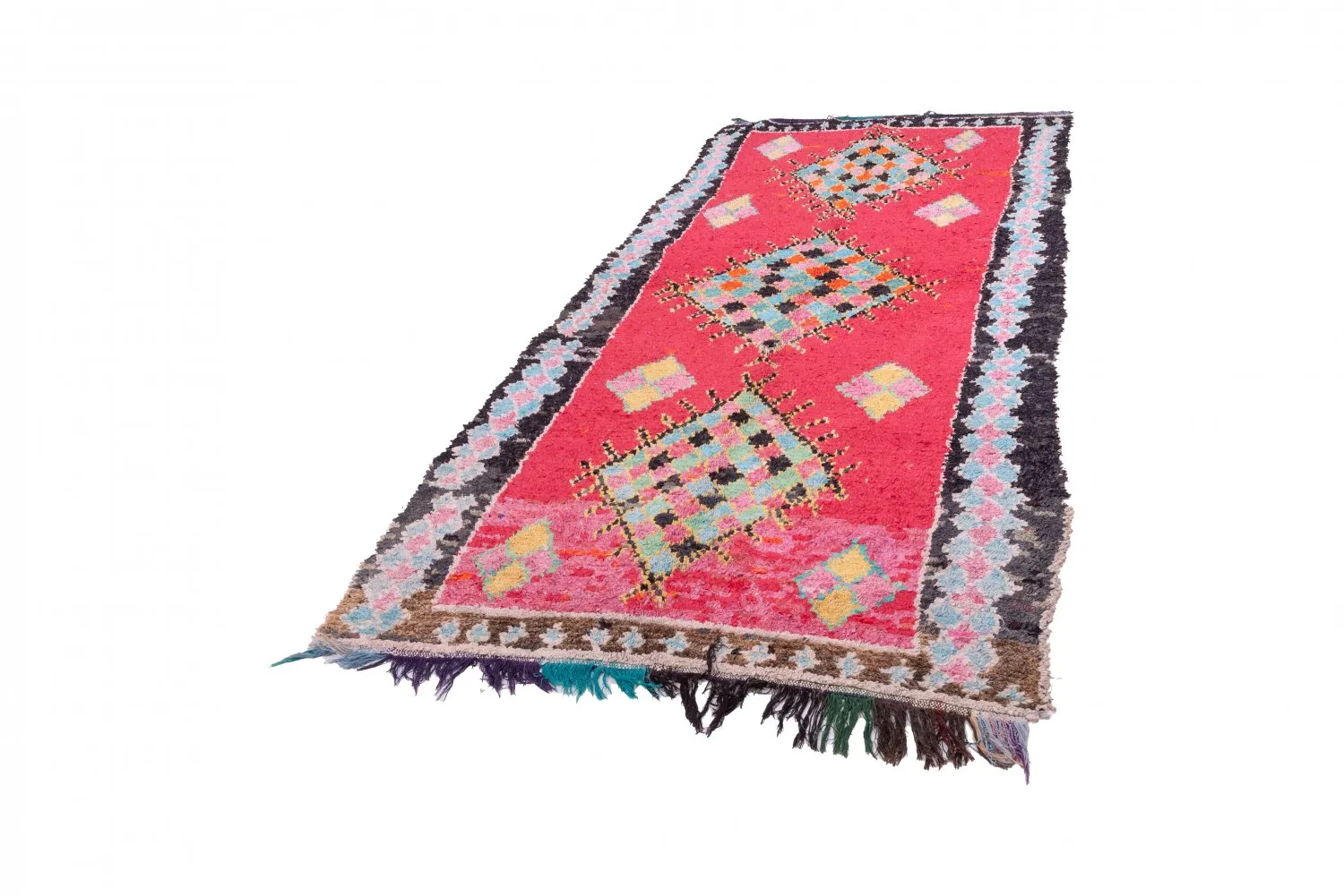 Marockansk Boucherouite-matta 325 x 145 cm