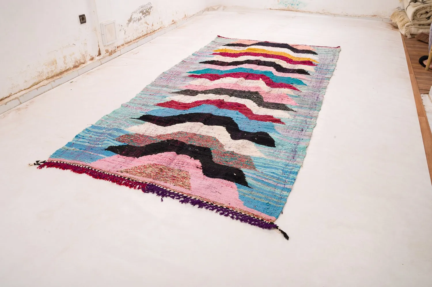 Marockansk Boucherouite-matta 150 x 310 cm