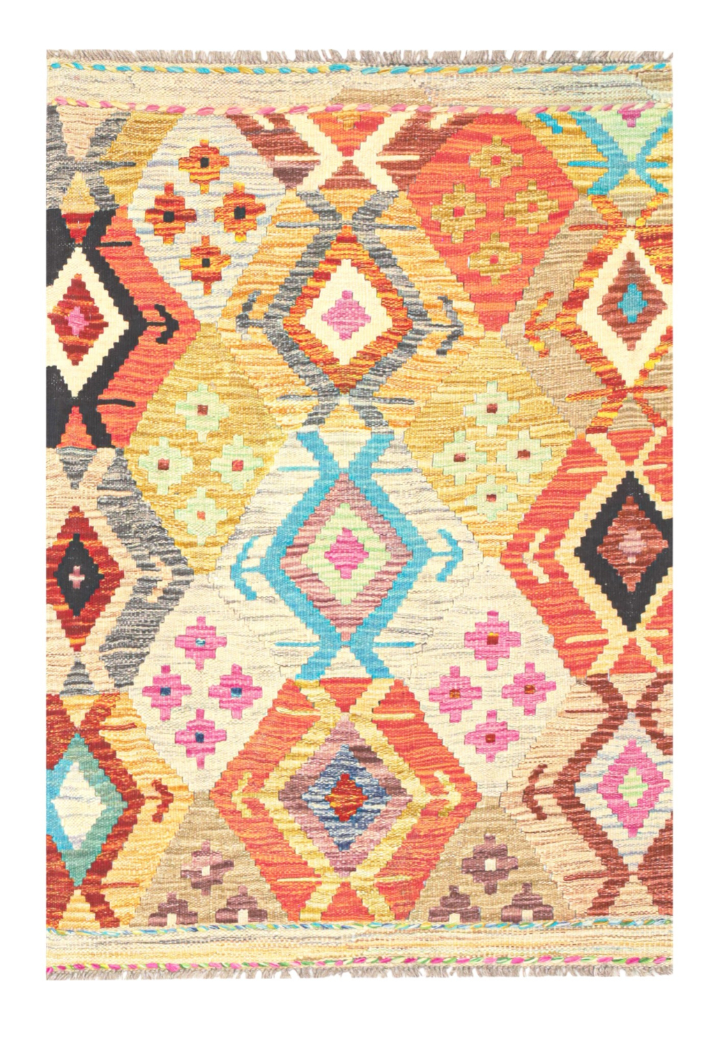 Orientalisk Matta - Vegi Kelim Hand Woven - 86 x 125 cm (Storlek: 86 x 125 cm)