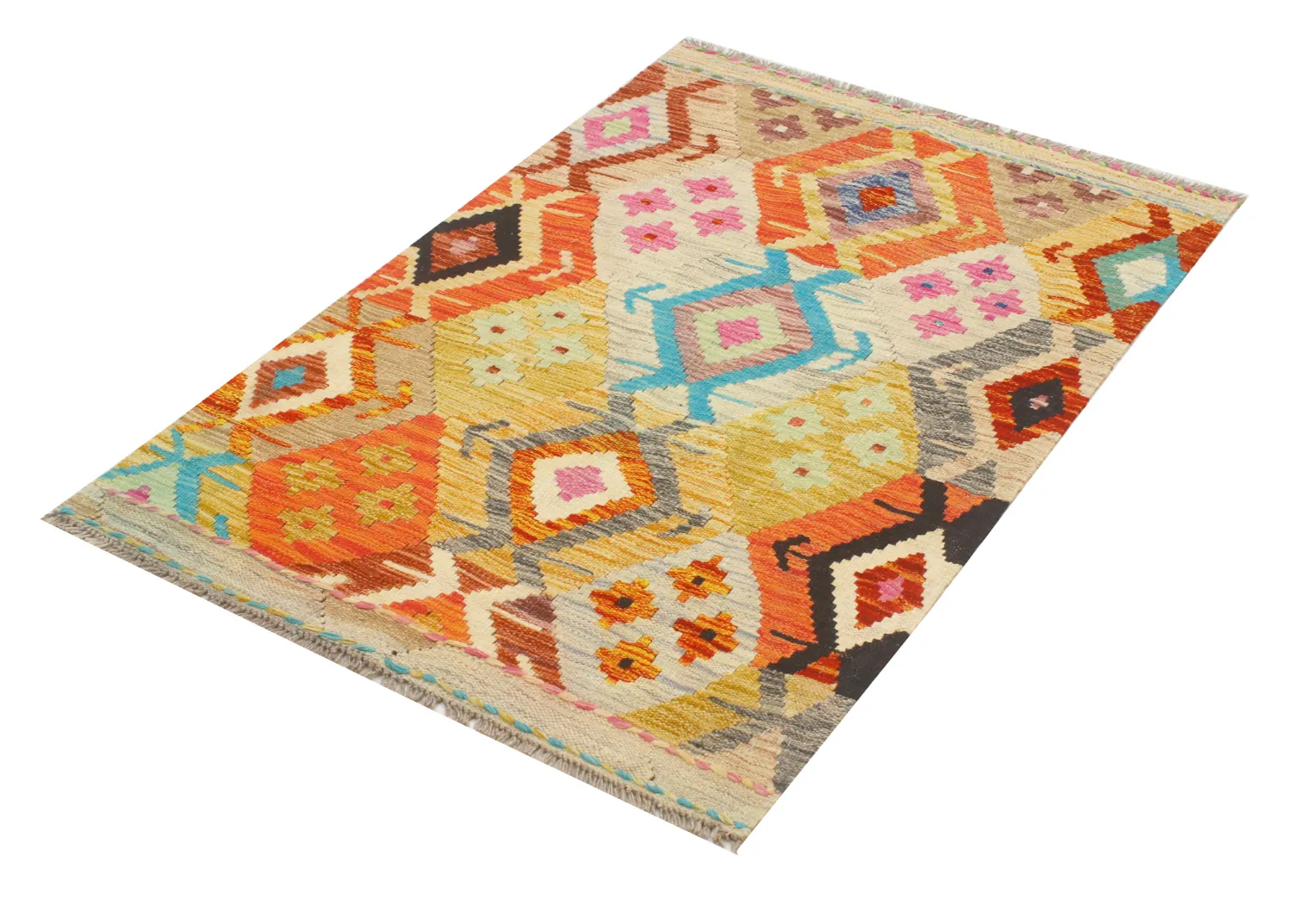 Orientalisk Matta - Vegi Kelim Hand Woven - 86 x 125 cm