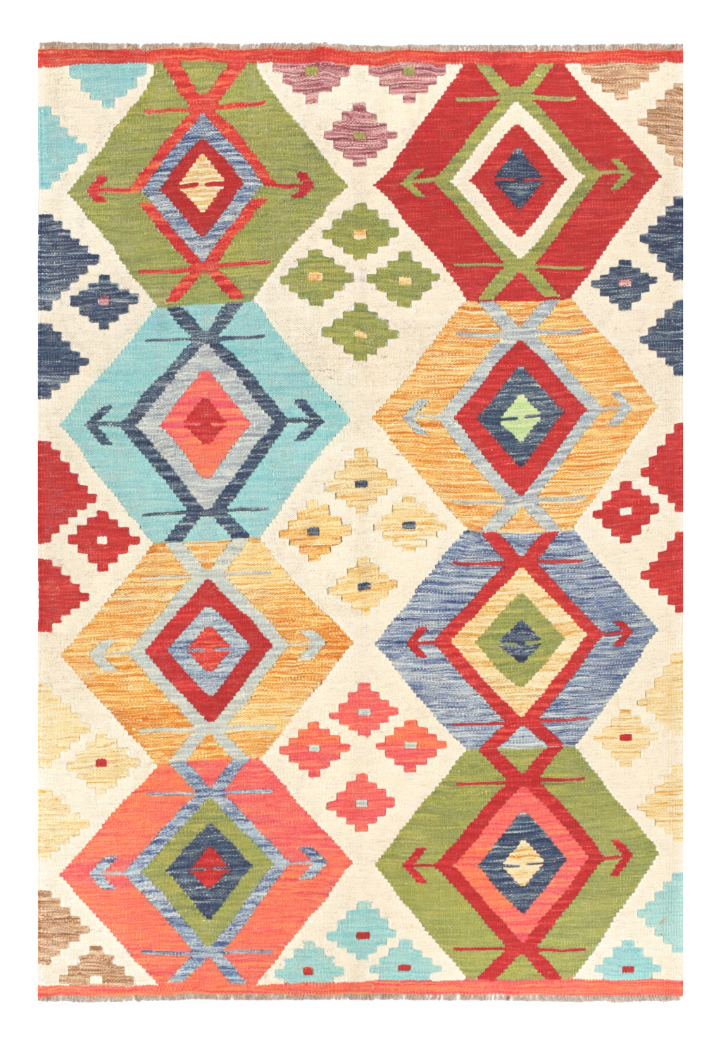 Orientalisk Matta - Vegi Kelim Hand Woven - 114 x 172 cm (Storlek: 114 x 172 cm)