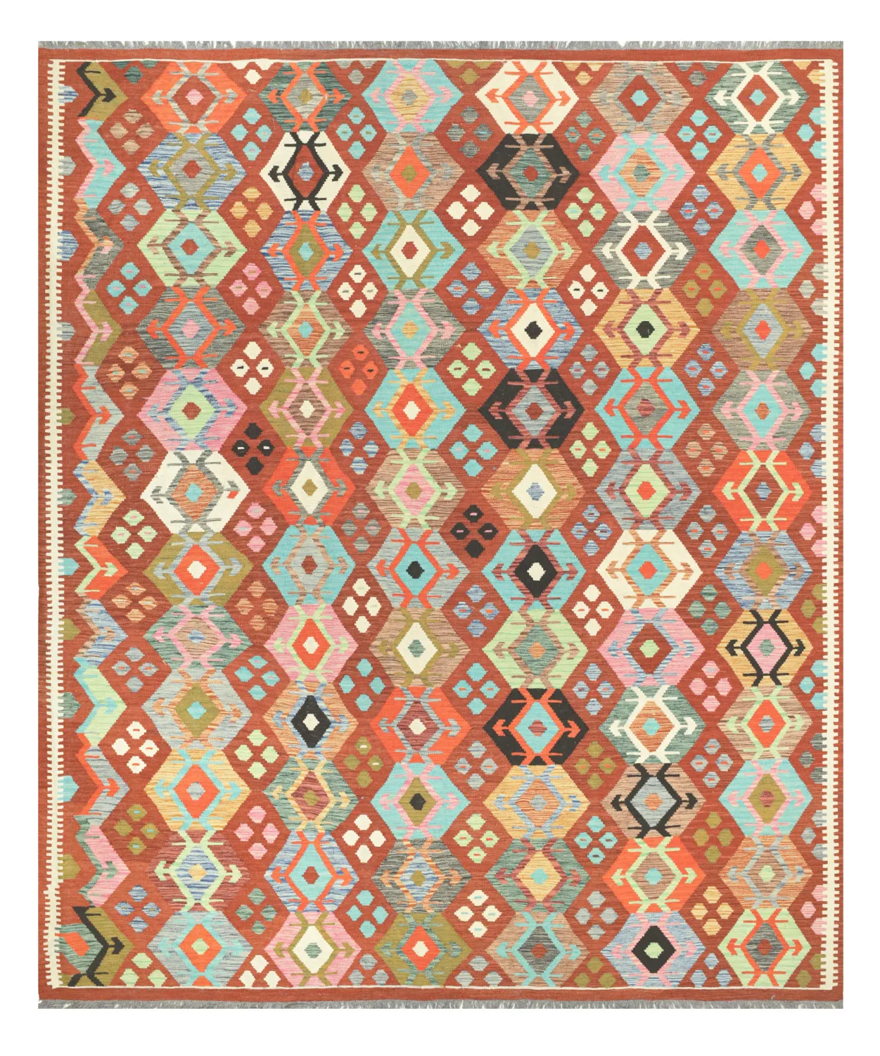 Orientalisk Matta - Vegi Kelim Hand Woven - 253 x 295 cm