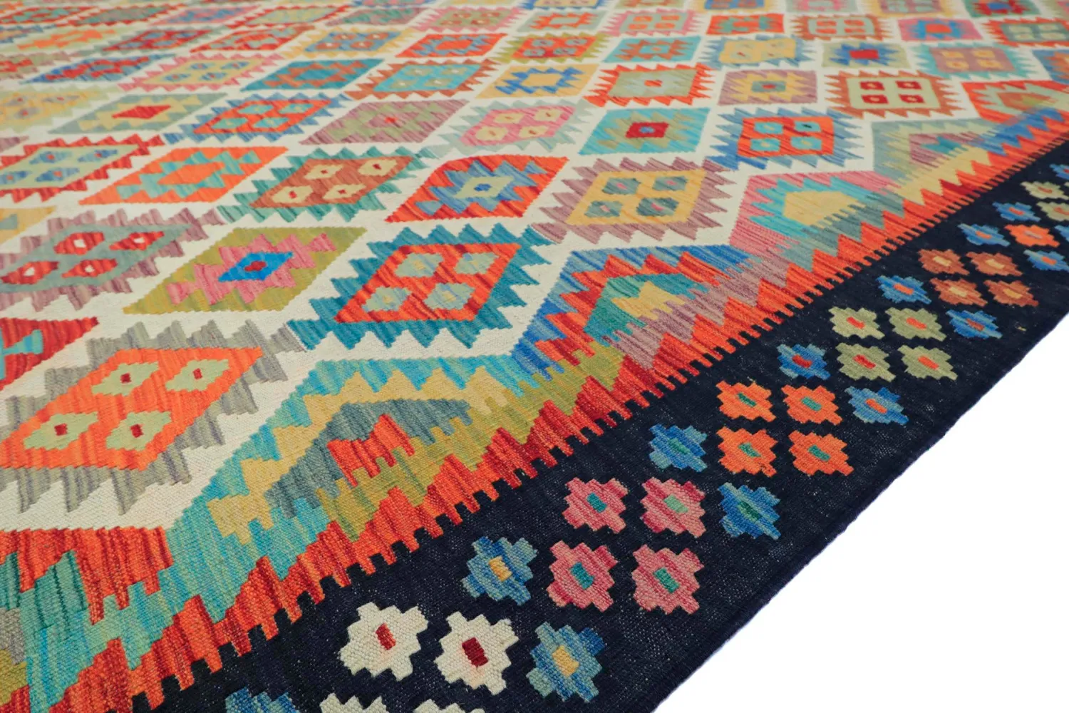 Orientalisk Matta - Vegi Kelim Hand Woven - 303 x 393 cm