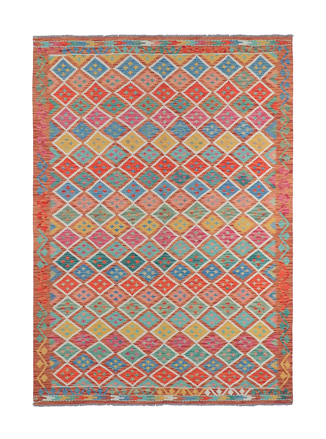 Orientalisk Matta - Vegi Kelim Hand Woven - 202 x 294 cm