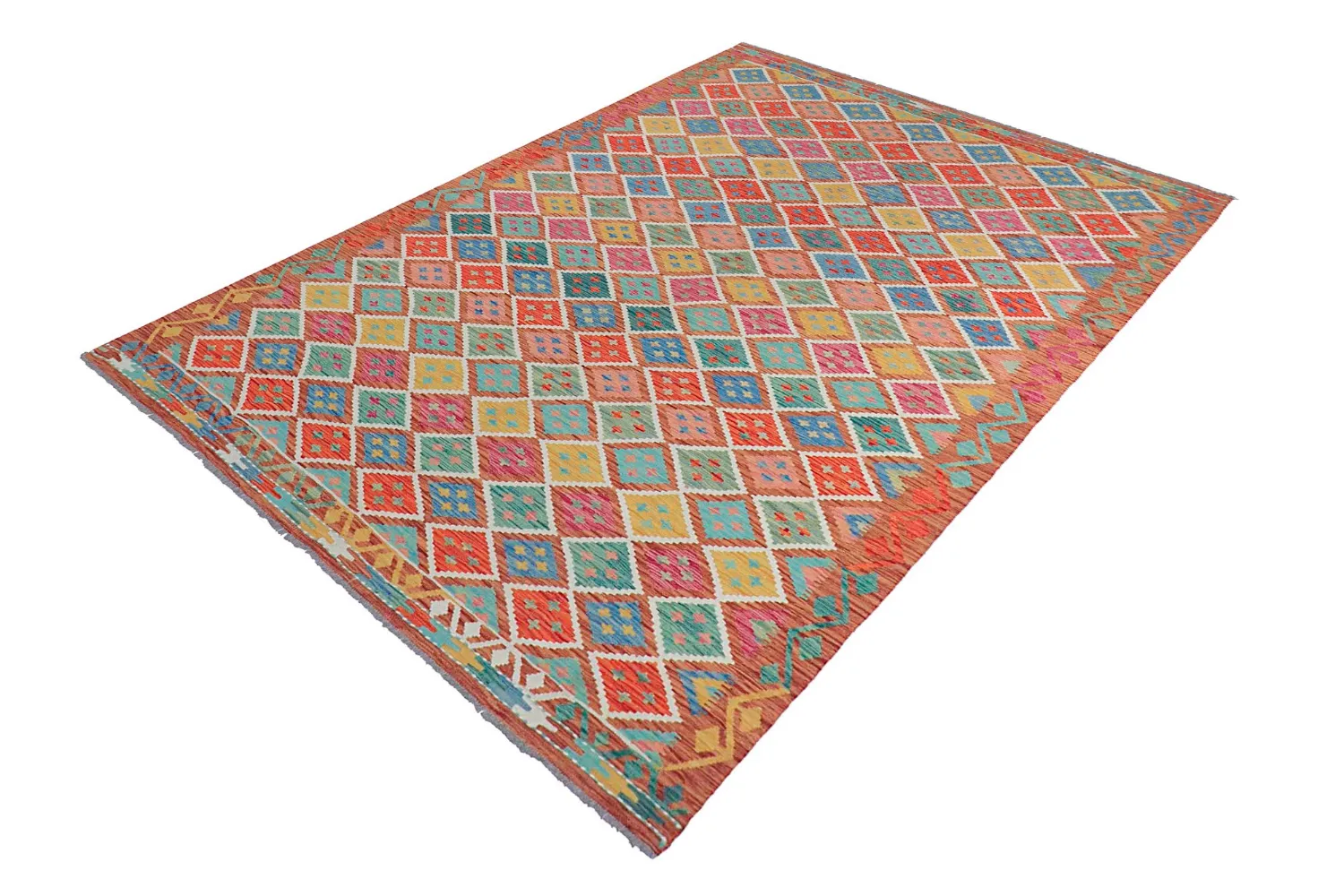 Orientalisk Matta - Vegi Kelim Hand Woven - 202 x 294 cm