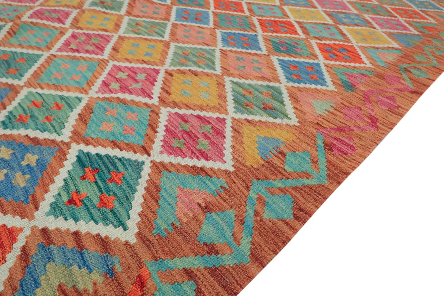 Orientalisk Matta - Vegi Kelim Hand Woven - 202 x 294 cm