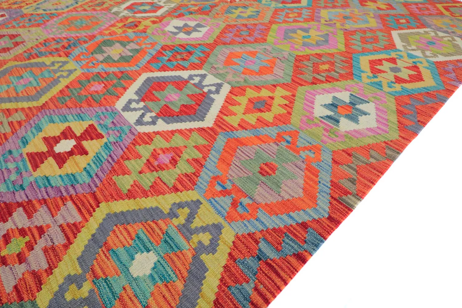 Orientalisk Matta - Vegi Kelim Hand Woven - 203 x 296 cm