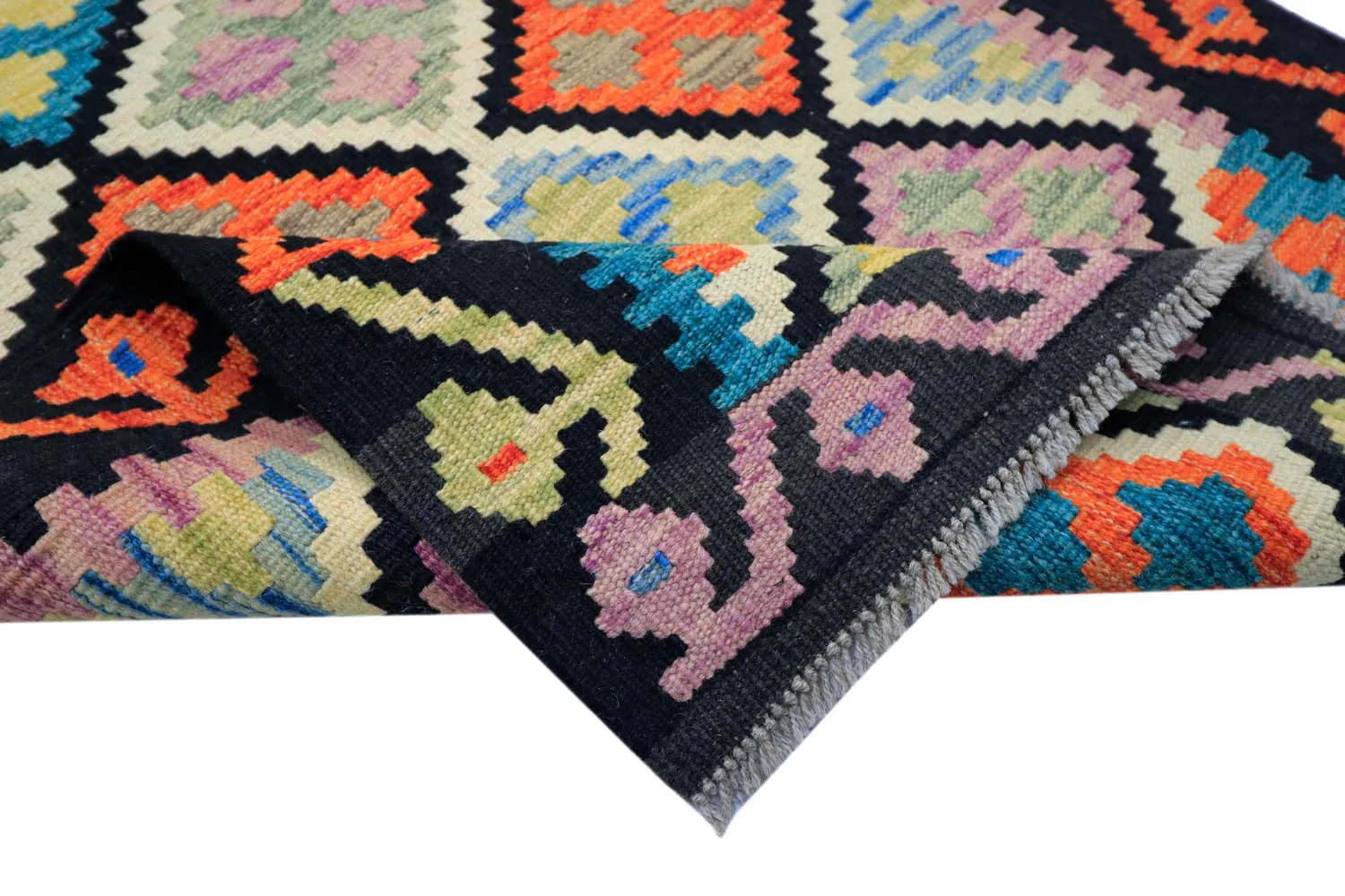 Orientalisk Matta - Vegi Kelim Hand Woven - 80 x 268 cm