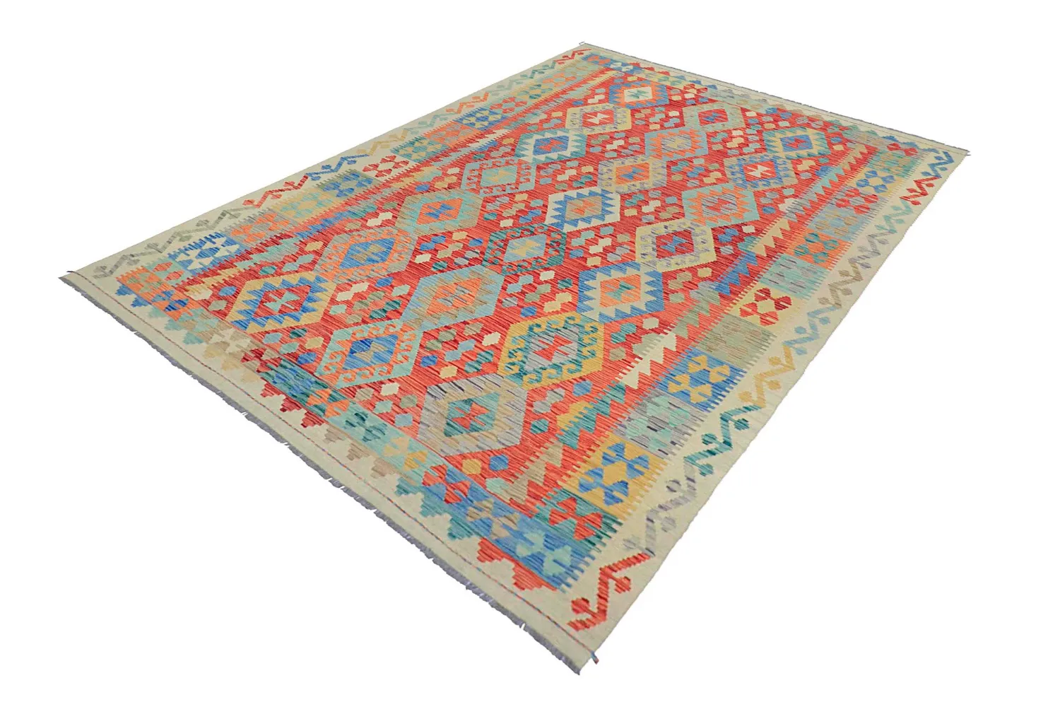 Orientalisk Matta - Vegi Kelim Hand Woven - 202 x 294 cm