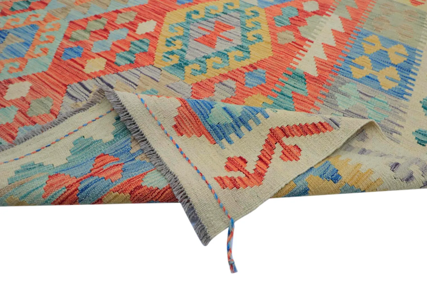 Orientalisk Matta - Vegi Kelim Hand Woven - 202 x 294 cm