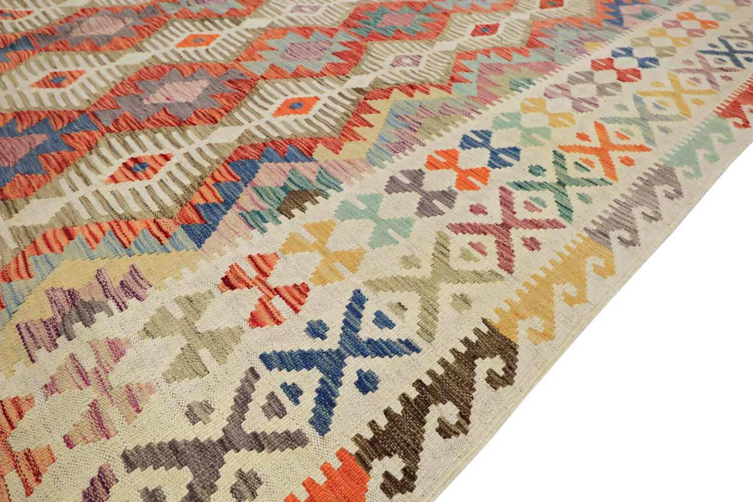 Orientalisk Matta - Vegi Kelim Hand Woven - 202 x 293 cm
