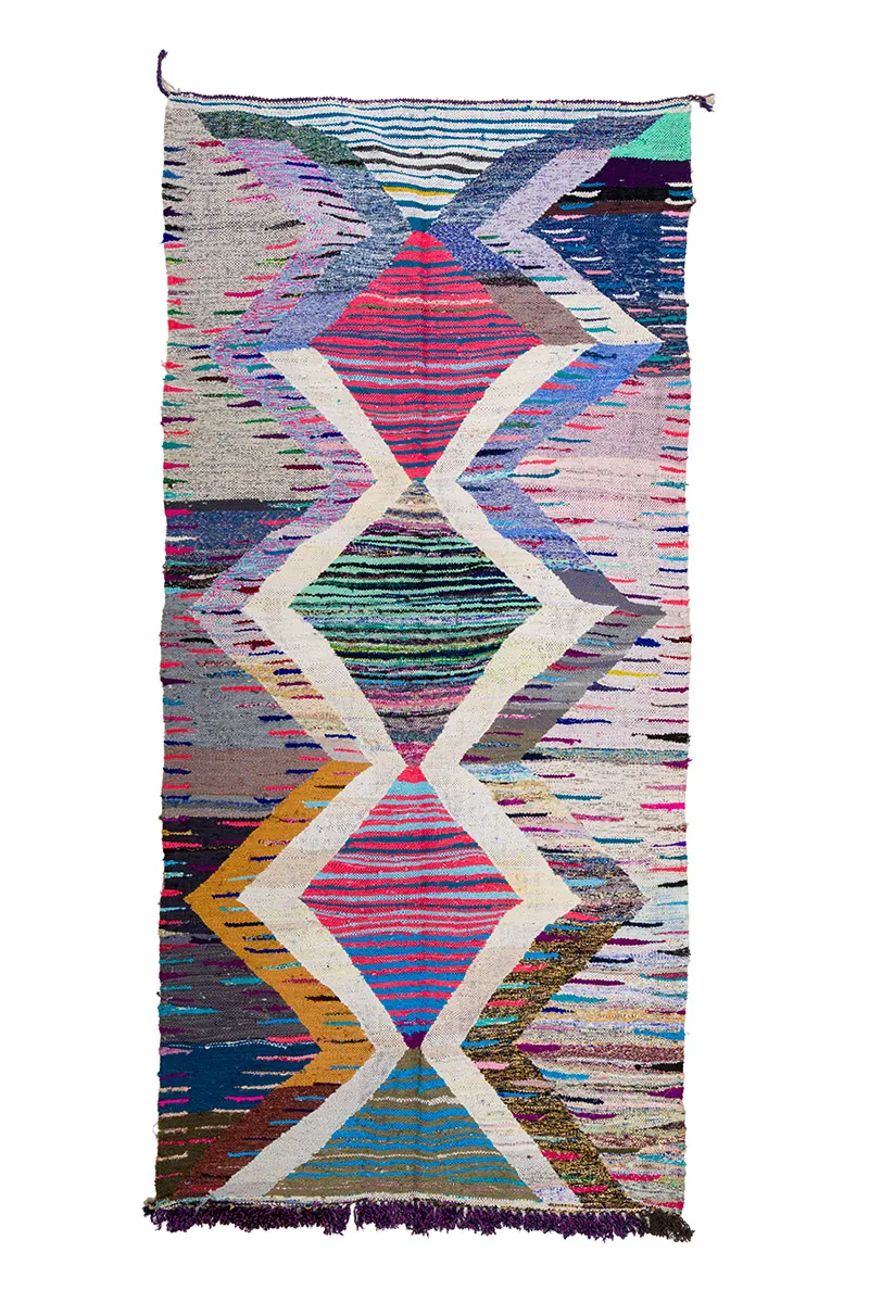 Marockansk Boucherouite-matta 145 x 310 cm