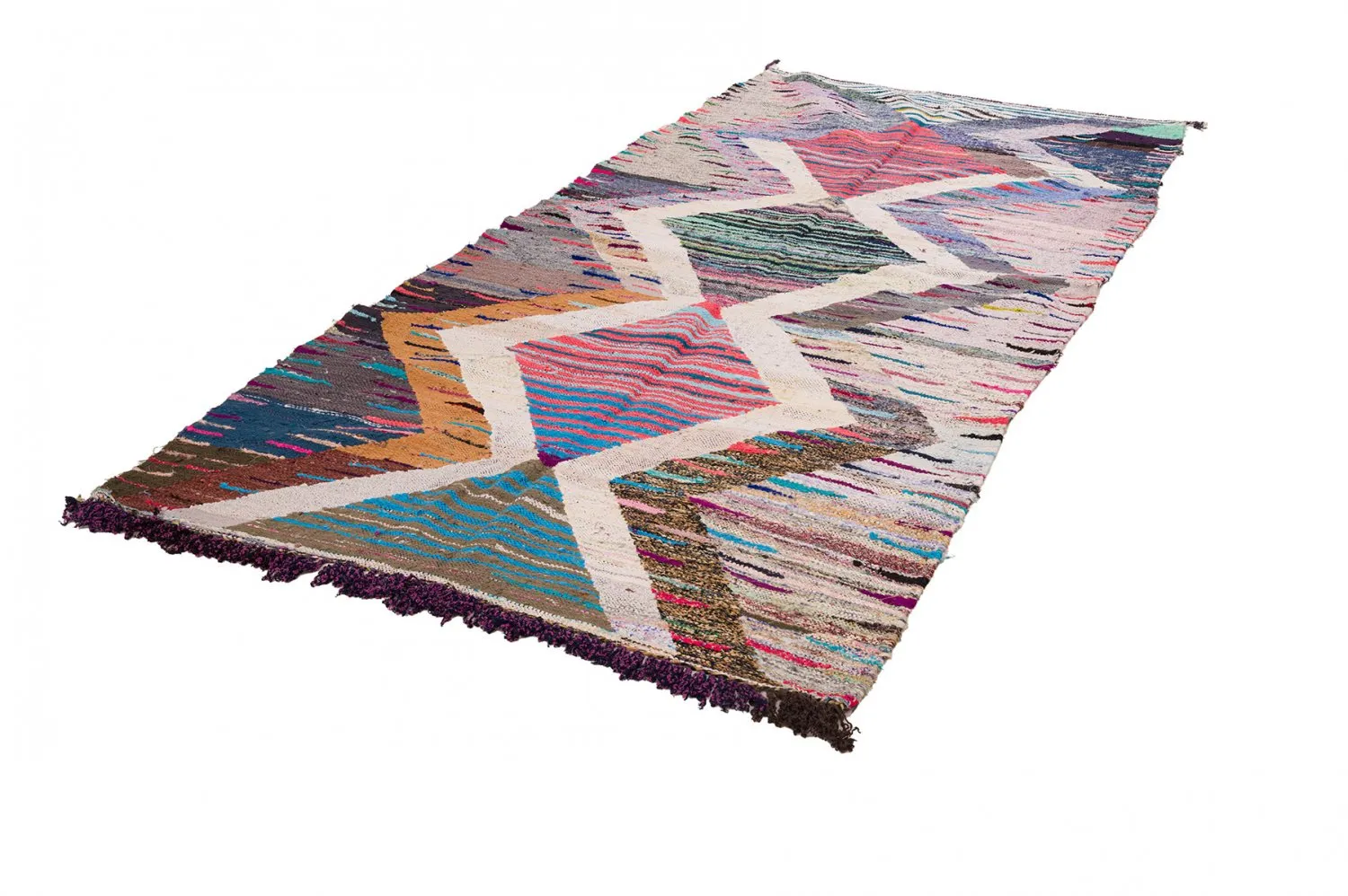 Marockansk Boucherouite-matta 145 x 310 cm