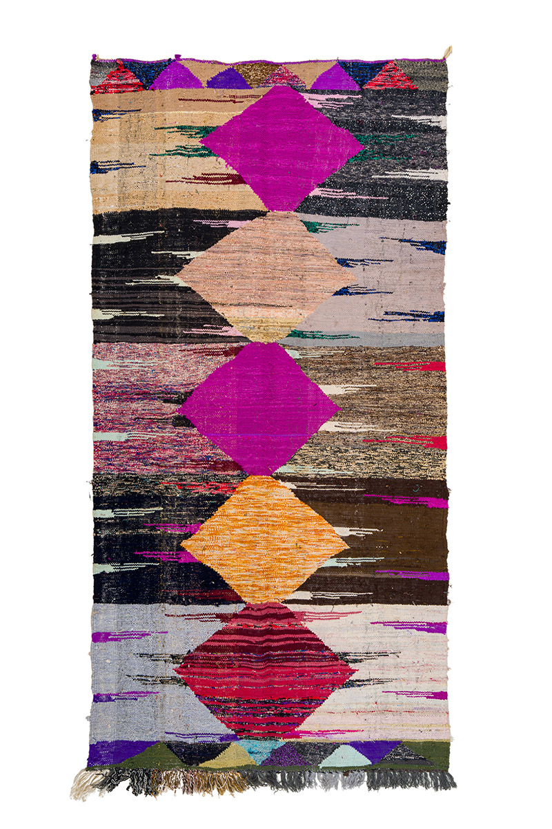 Marockansk Boucherouite-matta 130 x 275 cm (Storlek: 130 x 275 cm)