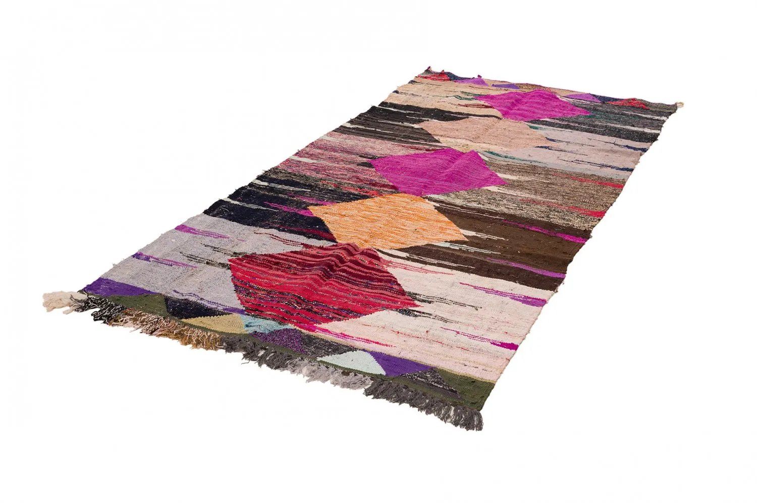 Marockansk Boucherouite-matta 130 x 275 cm