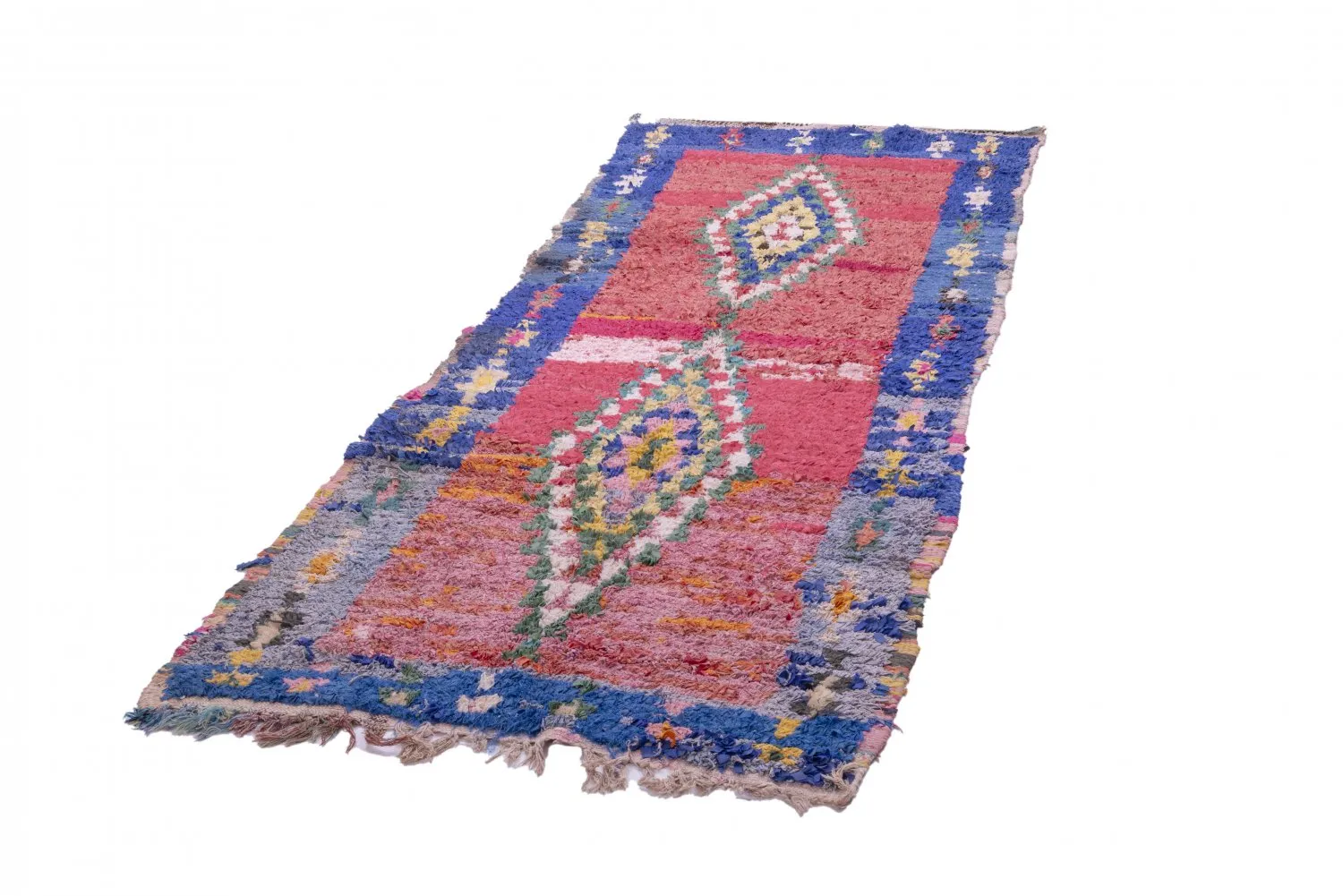 Marockansk Boucherouite-matta 260 x 105 cm