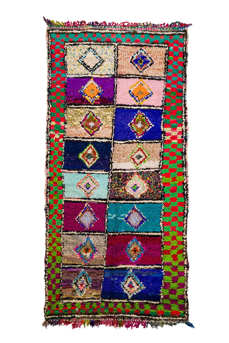 Marockansk Boucherouite-matta 145 x 305 cm