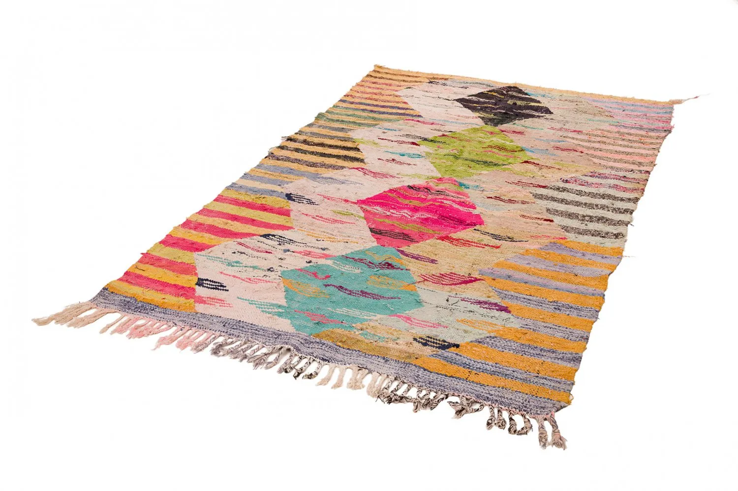 Marockansk Boucherouite-matta 140 x 250 cm