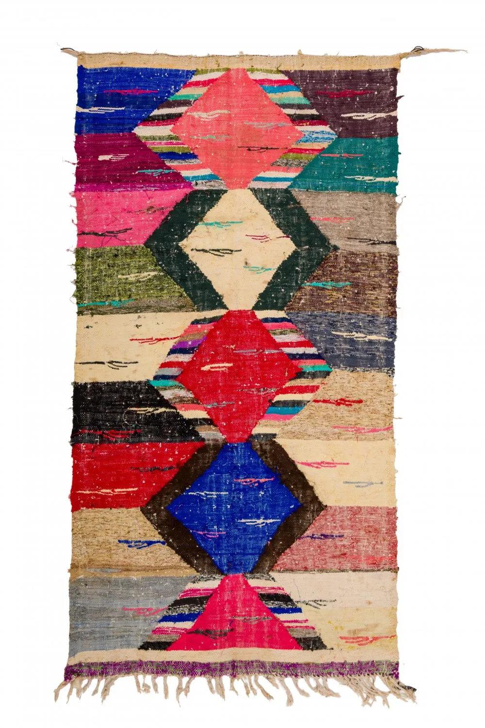 Marockansk Boucherouite-matta 125 x 240 cm