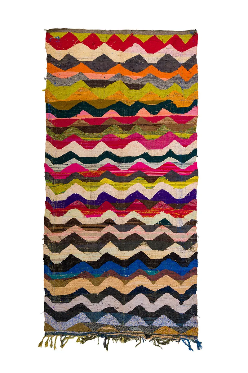 Marockansk Boucherouite-matta 140 x 295 cm