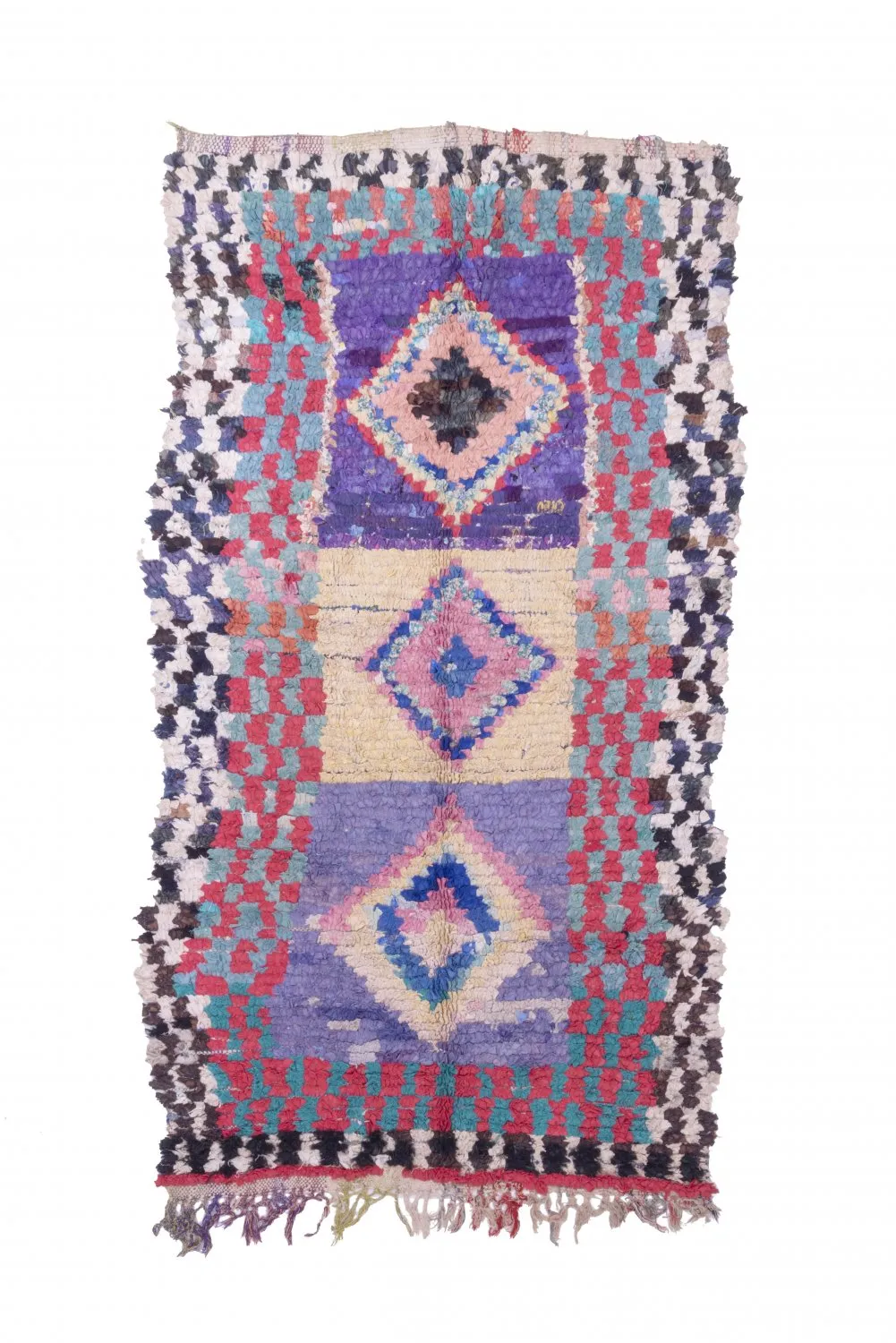 Marockansk Boucherouite-matta 225 x 125 cm