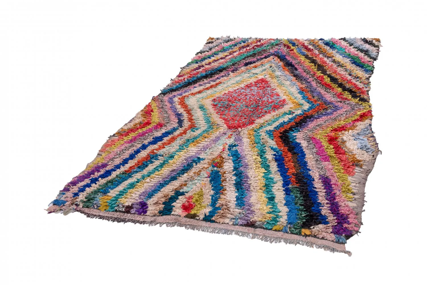 Marockansk Boucherouite-matta 255 x 150 cm