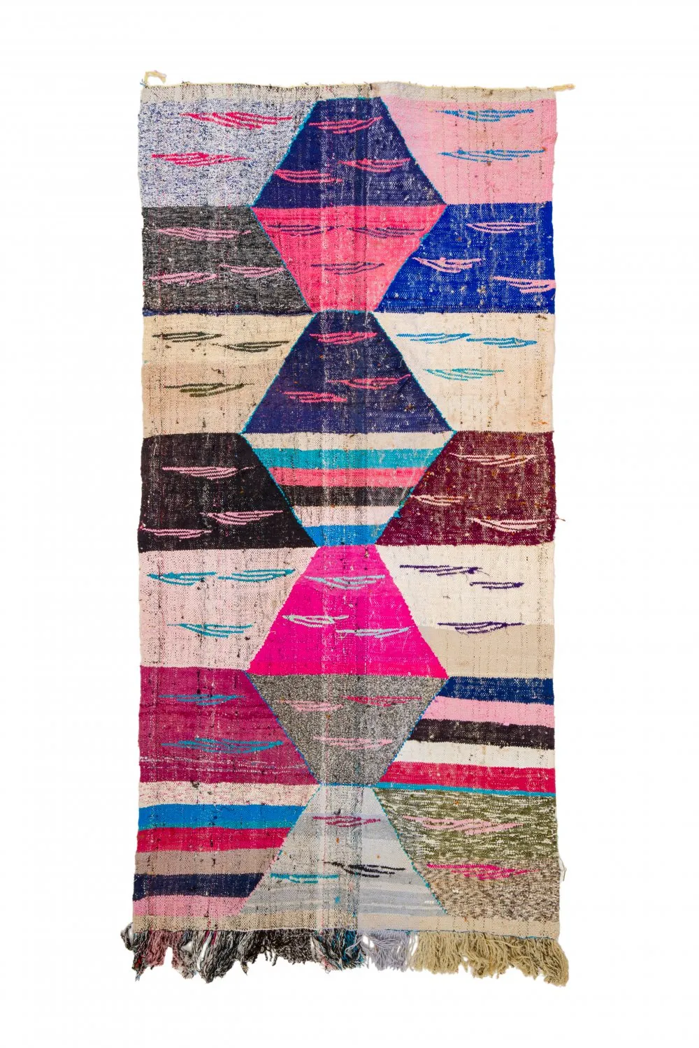 Marockansk Boucherouite-matta 125 x 260 cm