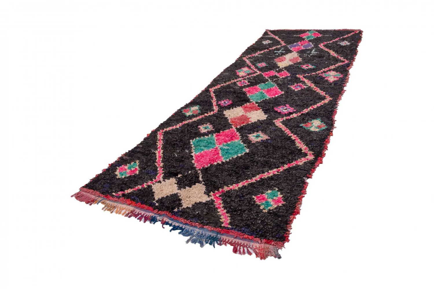Marockansk Boucherouite-matta 405 x 130 cm