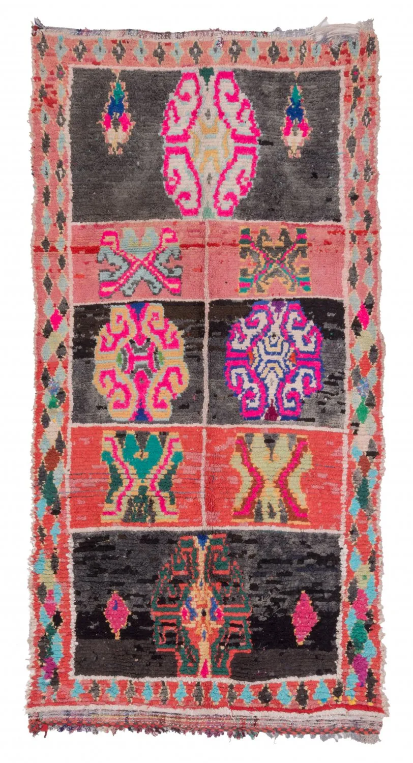 Marockansk Boucherouite-matta 245 x 120 cm