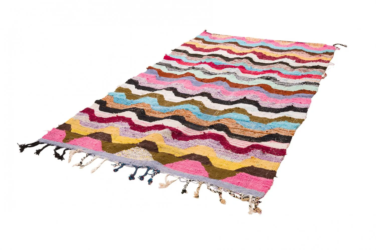 Marockansk Boucherouite-matta 140 x 265 cm