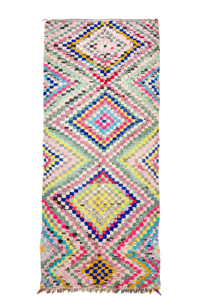 Marockansk Boucherouite-matta 145 x 365 cm