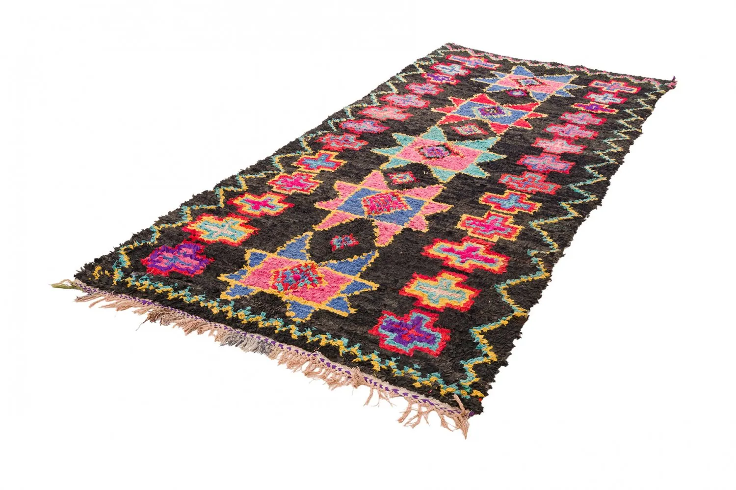 Marockansk Boucherouite-matta 135 x 315 cm
