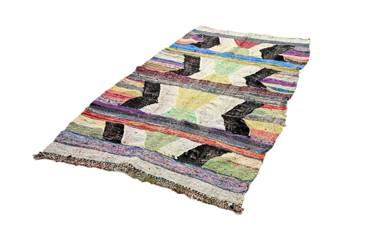 Marockansk Boucherouite-matta 130 x 245 cm