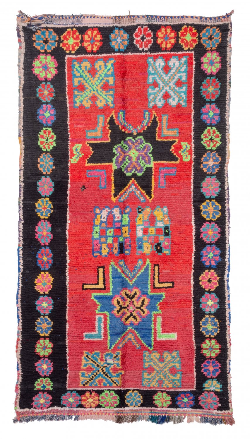 Marockansk Boucherouite-matta 265 x 145 cm