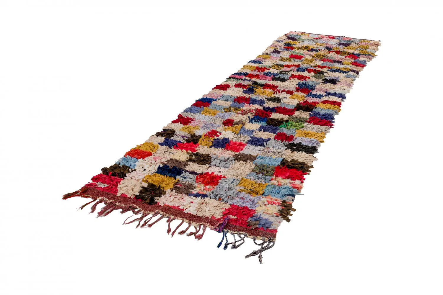 Marockansk Boucherouite-matta 380 x 105 cm
