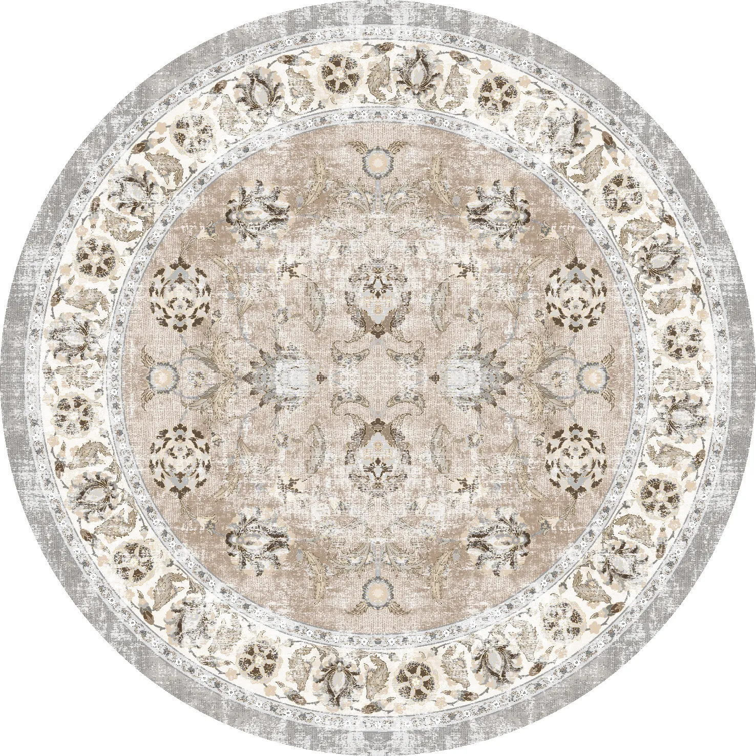 Rund matta - Adeleine (beige)