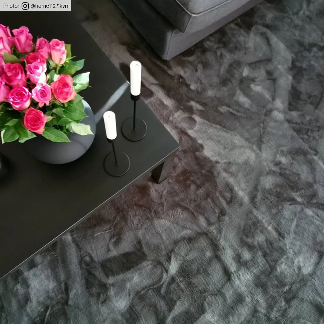 Runda mattor - Aranga Super Soft Fur (antracit)