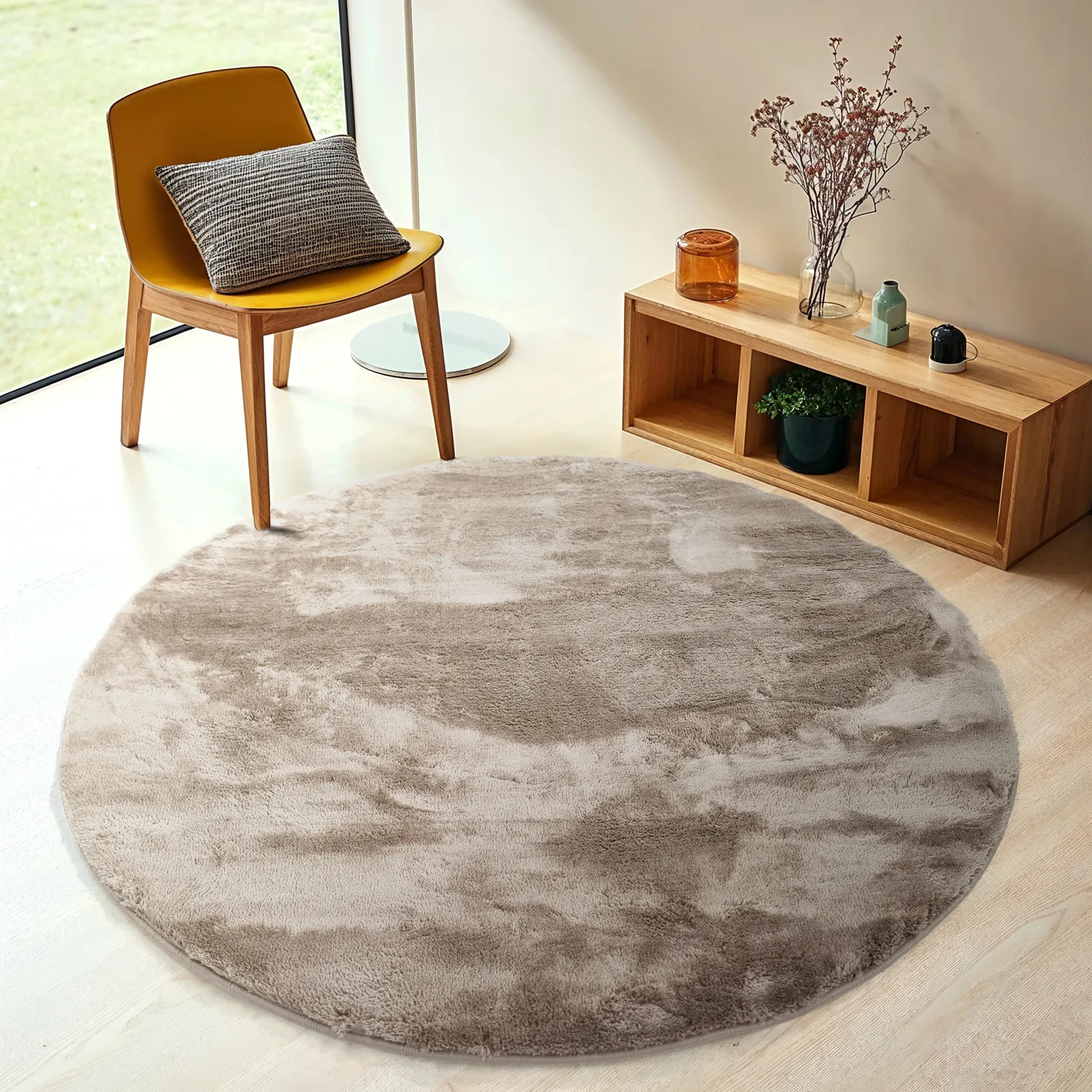Runda mattor - Aranga Super Soft Fur (brun)