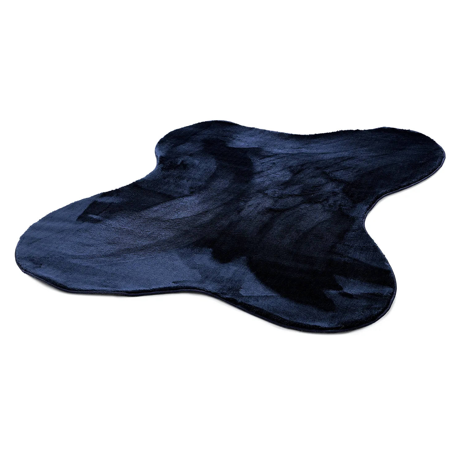 Asymmetrisk Vågig Ryamatta - Aranga Super Soft Fur (mörkblå)