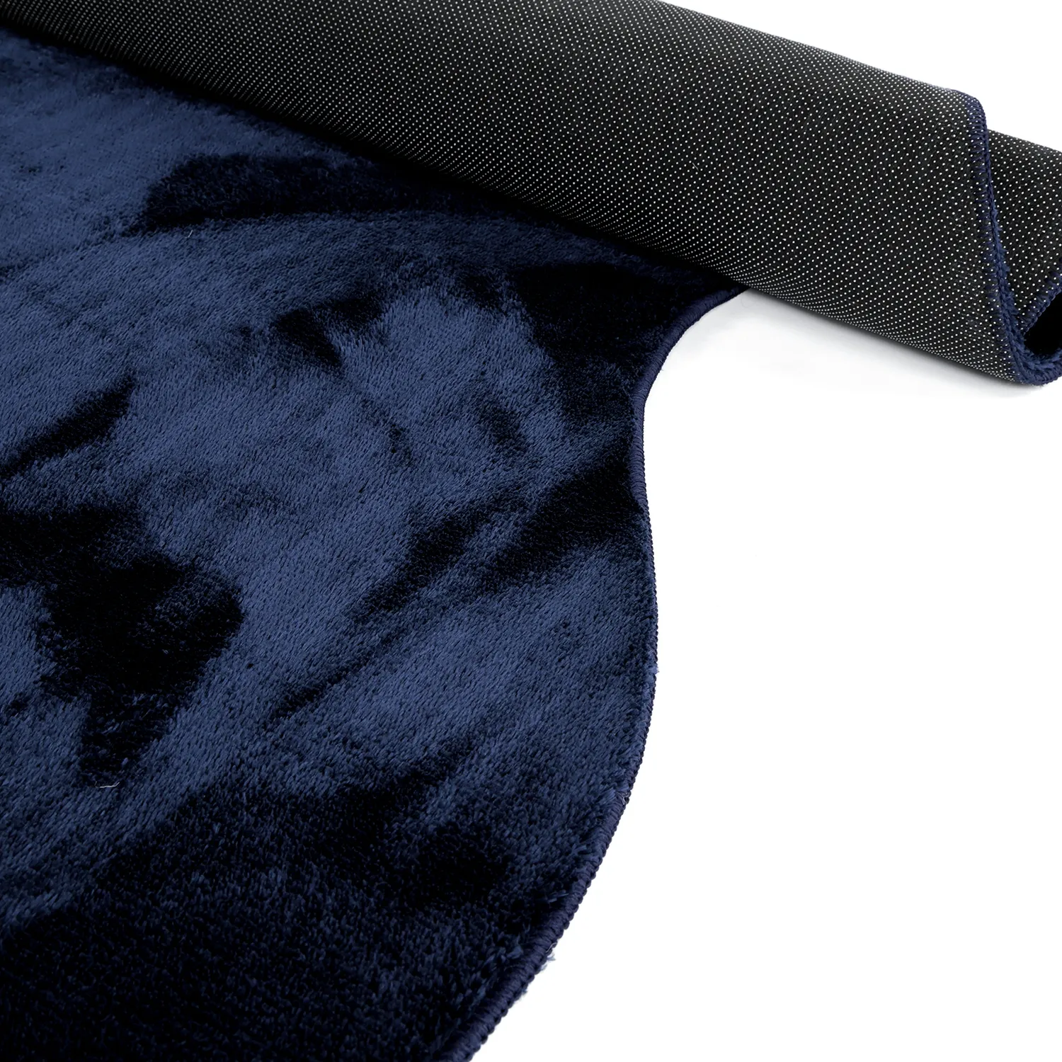 Asymmetrisk Vågig Ryamatta - Aranga Super Soft Fur (mörkblå)