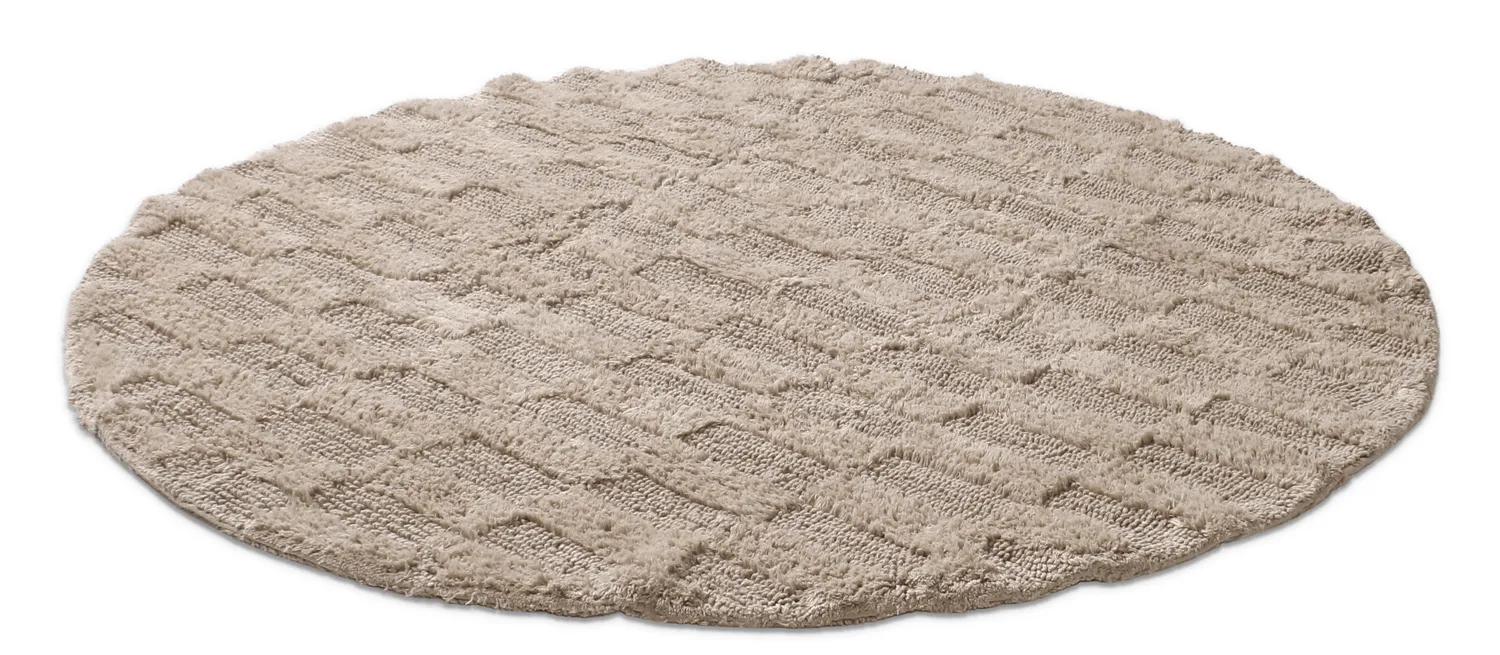 Rund badrumsmatta - Bevin (beige)