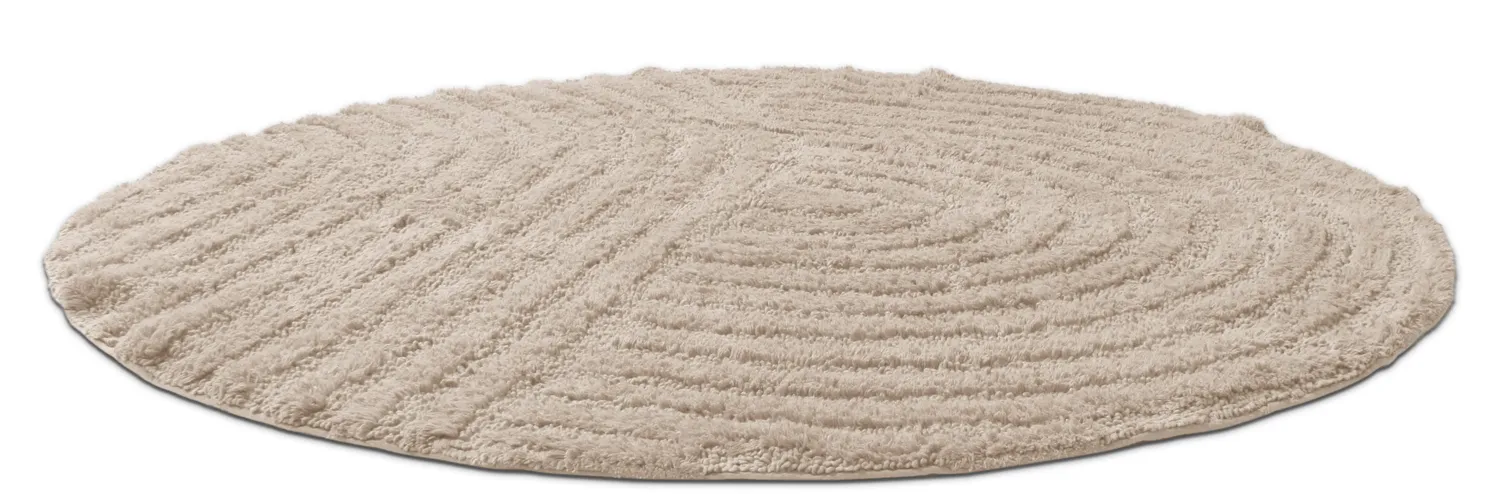 Rund badrumsmatta - Embla (beige)
