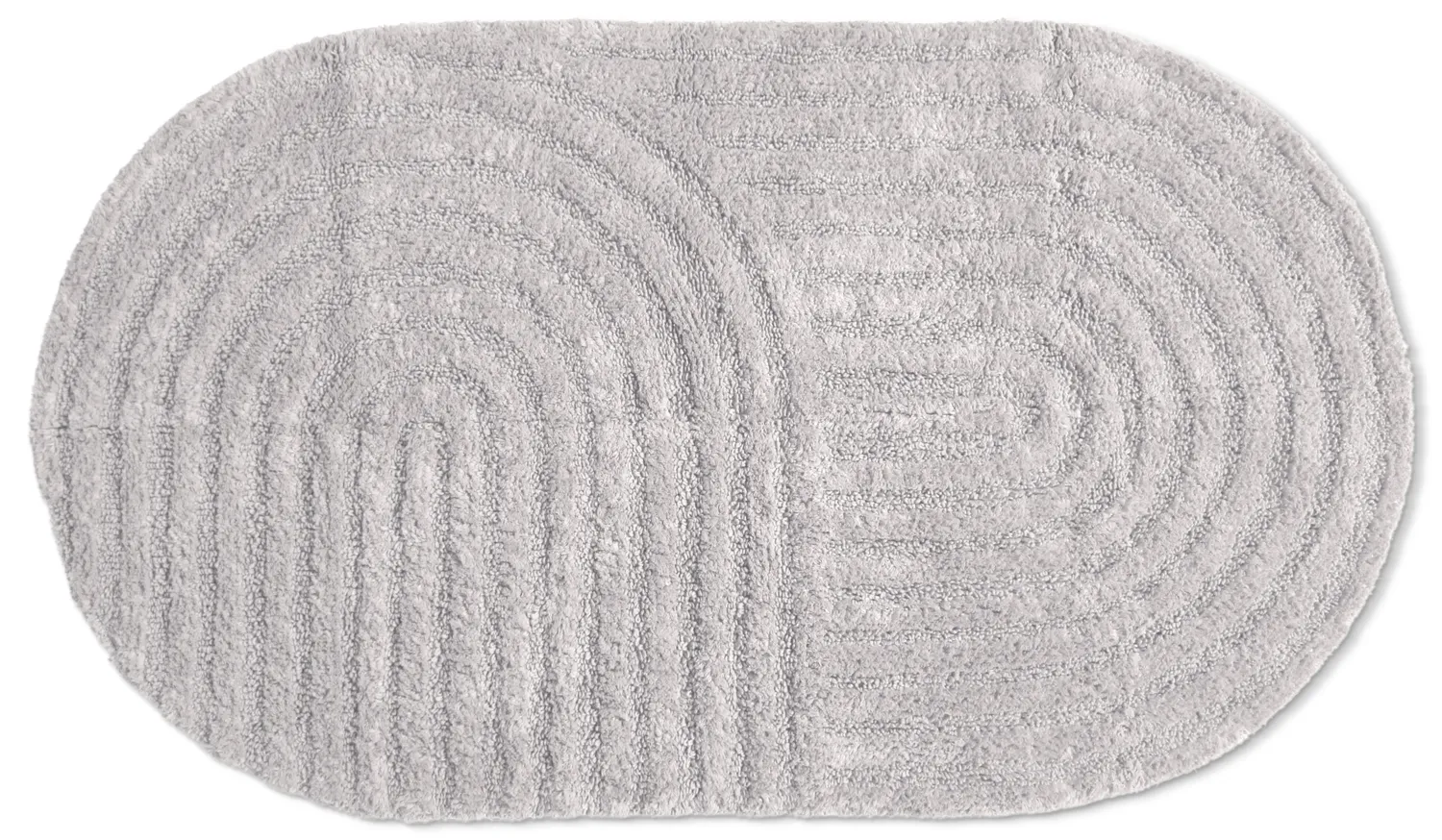 Oval badrumsmatta - Embla (ljusgrå)