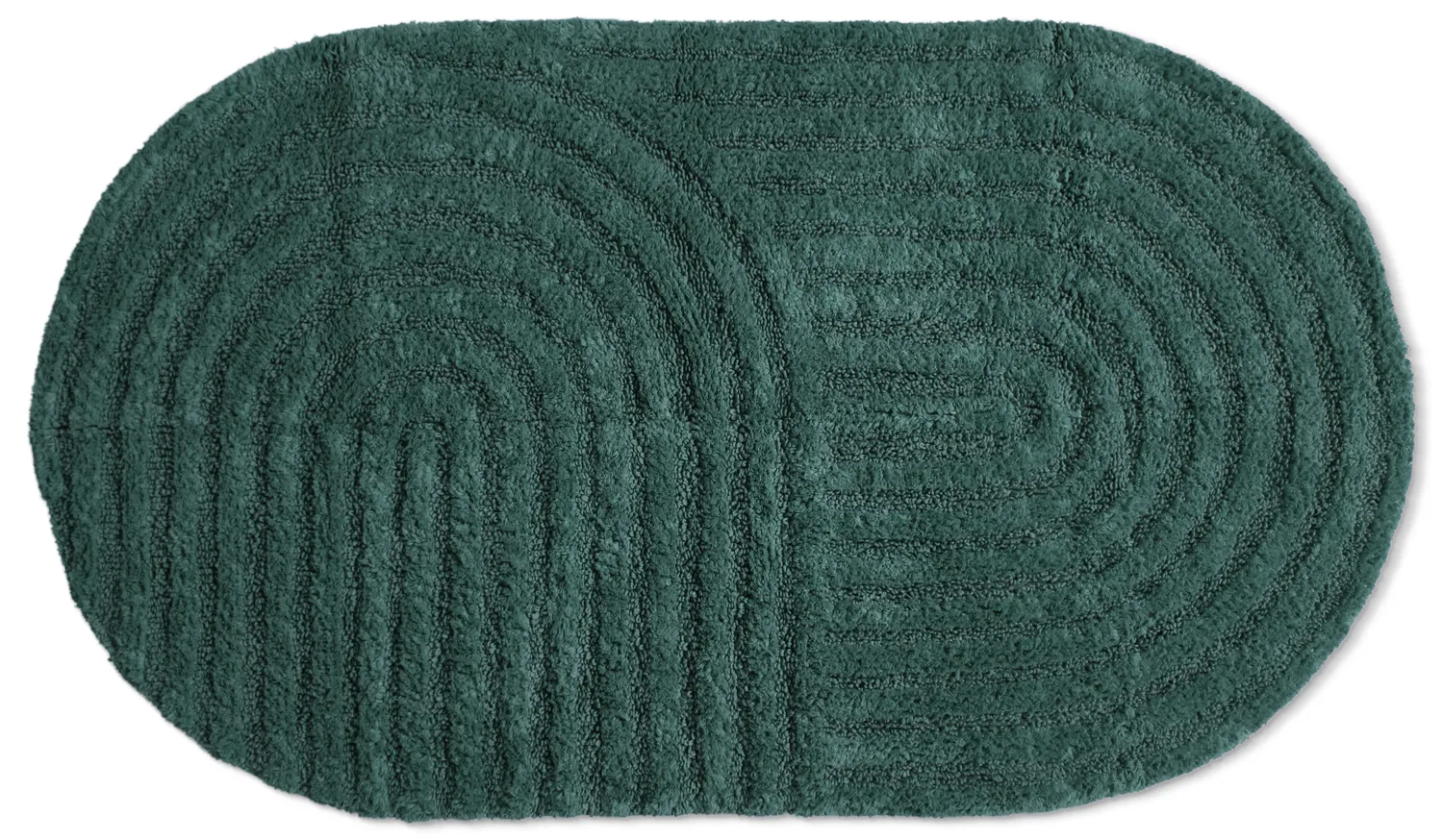 Oval badrumsmatta - Embla (mörkgrön)