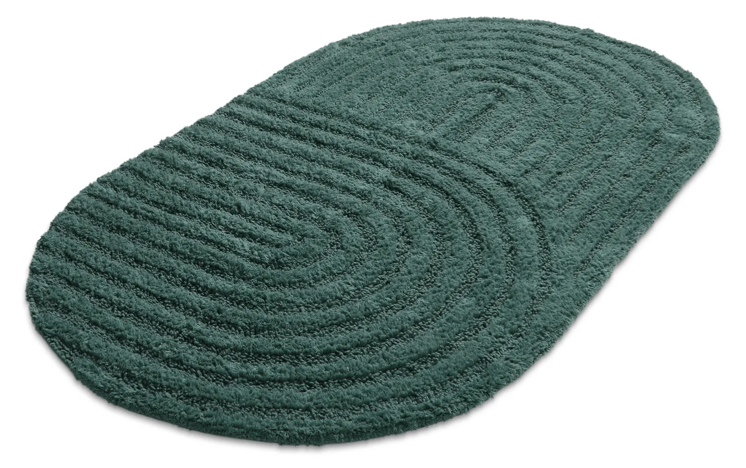 Oval badrumsmatta - Embla (mörkgrön)