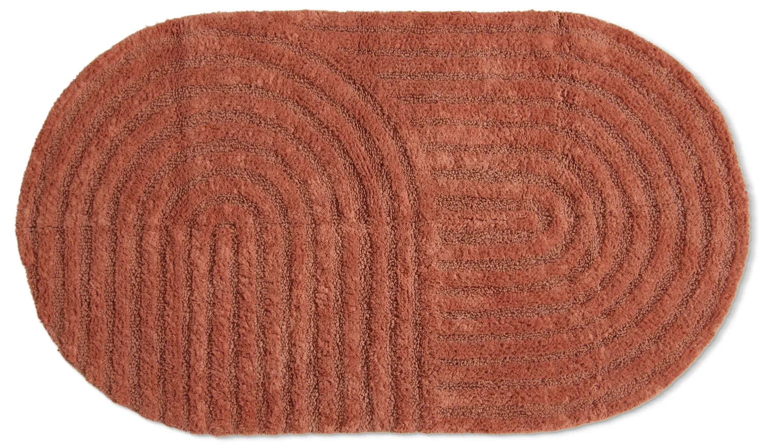 Oval badrumsmatta - Embla (terrakotta)