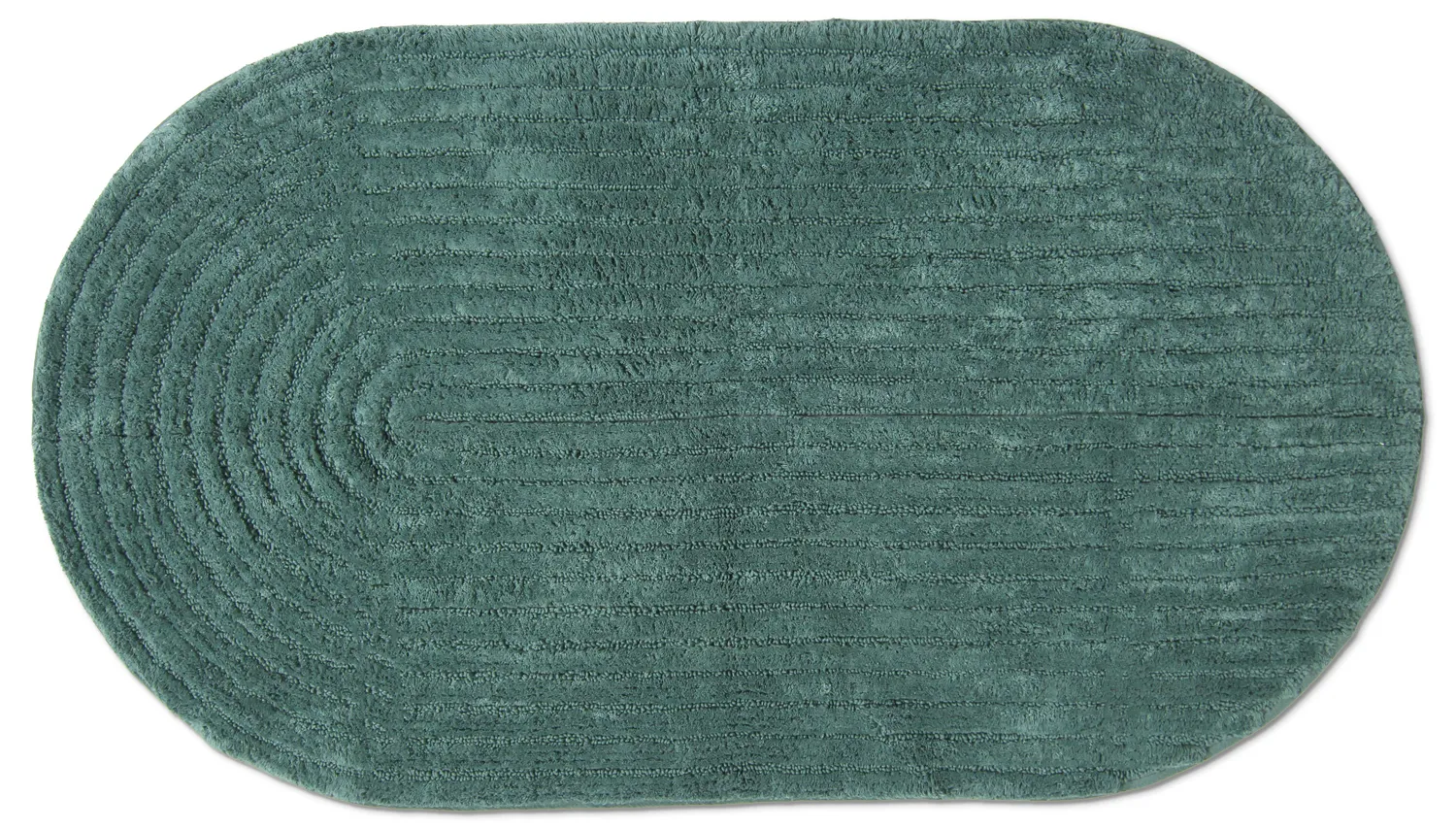 Oval badrumsmatta - Evena (mörkgrön)