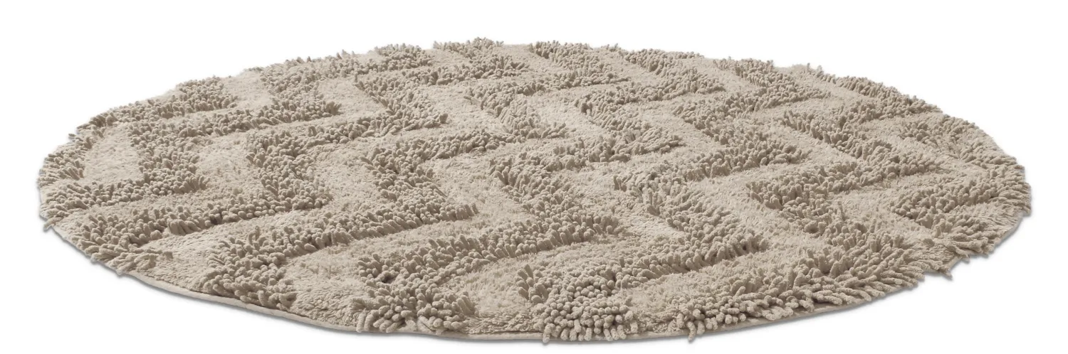 Rund badrumsmatta - Tressa (beige)