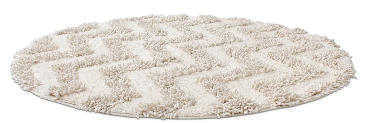 Rund badrumsmatta - Tressa (offwhite)