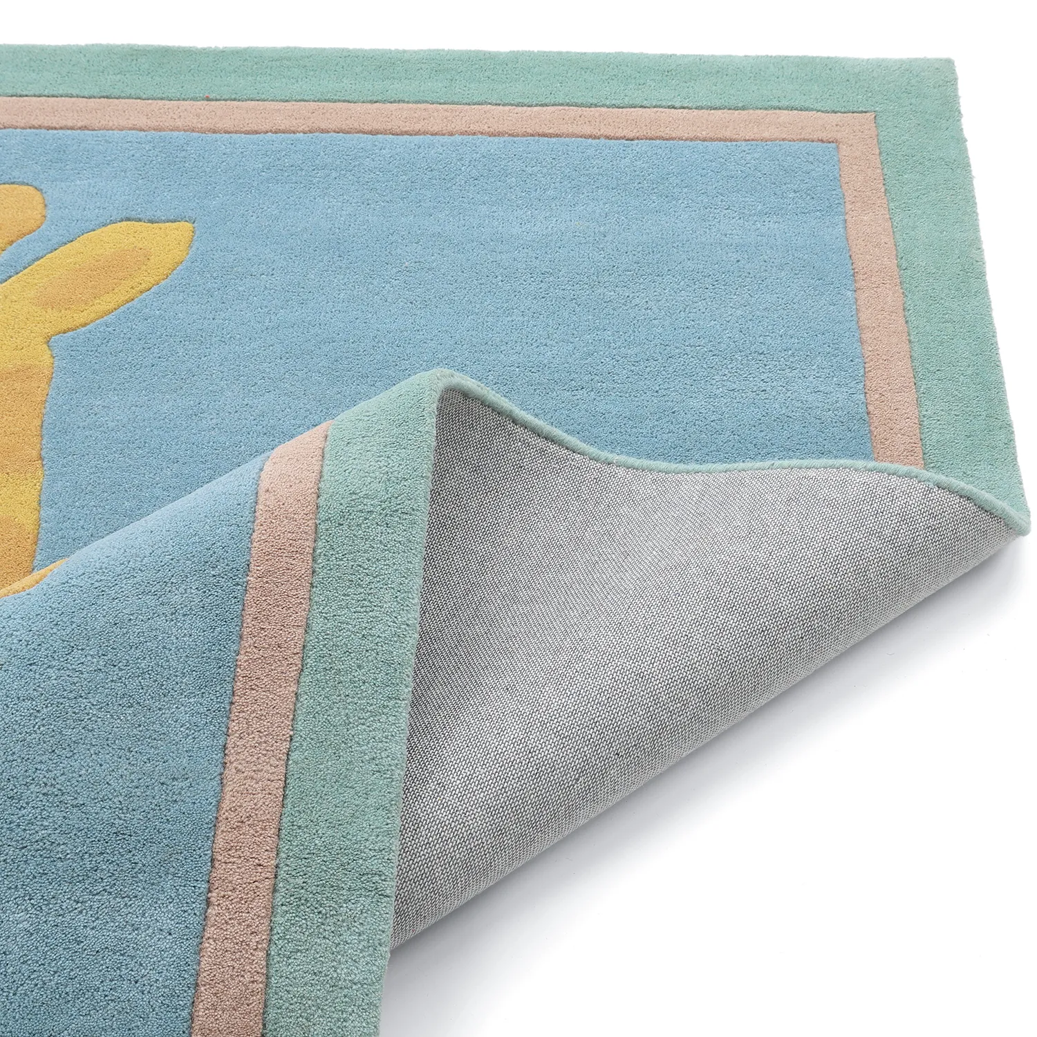 Barnmatta - Giraffe Hand Tufted Wool Premium (ljusblå/multi)